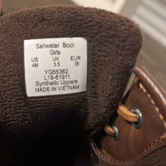 Sperry Girls Saltwater Boot Size 4m - Picture 5 of 5